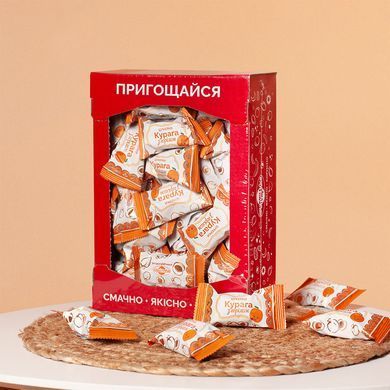 Конфеты Курага с орехом в белом &ndash; Ящик 1.0 кг