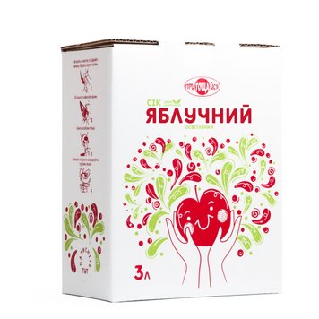 Сок Пригощайся Яблочный освещенный без сахара Bag-in-box — 5 л