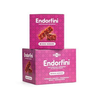 Цукерки в коробках Endorfini: Фінік-Кокос &ndash; 260 г